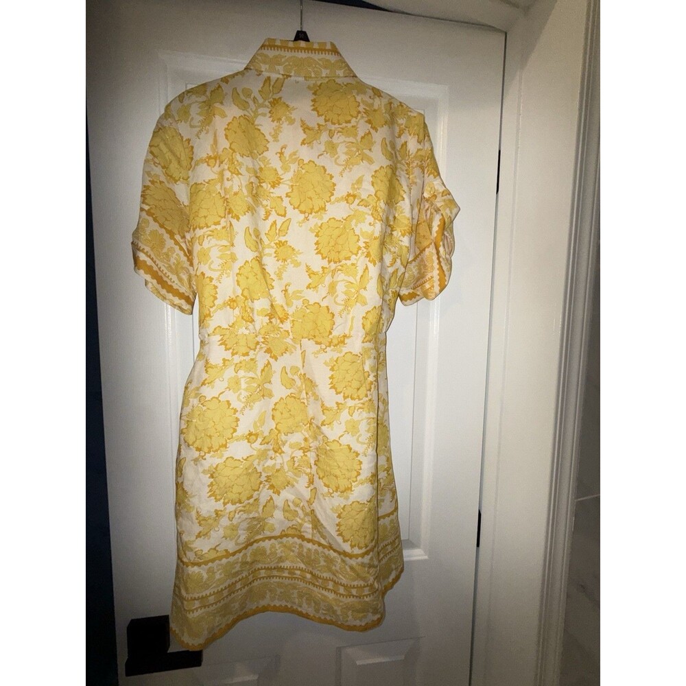 NWT Alex Marie Sz 8 Millie Floral Short Sleeve Wrap Dress Yellow & White - Picture 3 of 5